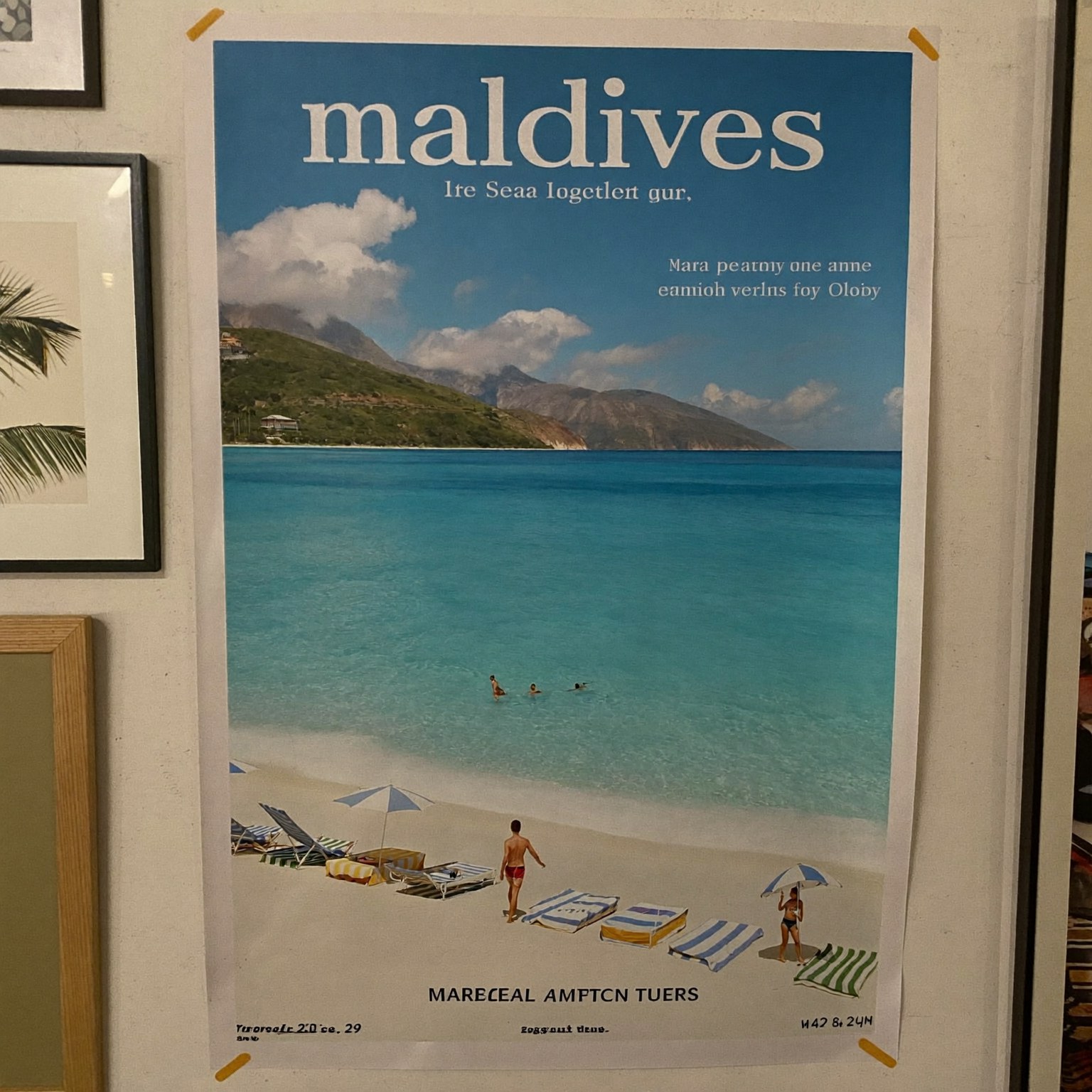create a nice maldives sea and beach poster for pc wall papper